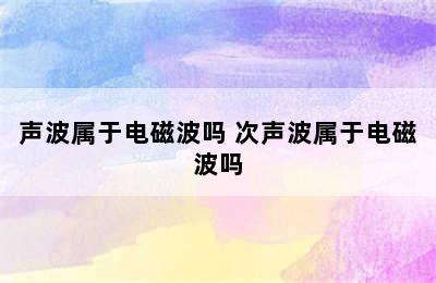 声波属于电磁波吗 次声波属于电磁波吗